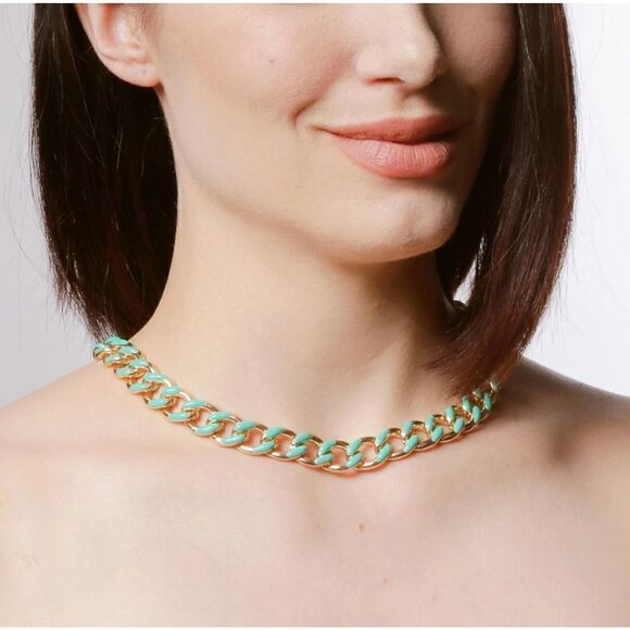 Blue
Enamel Gold Link Chain - Picture 2 of 2